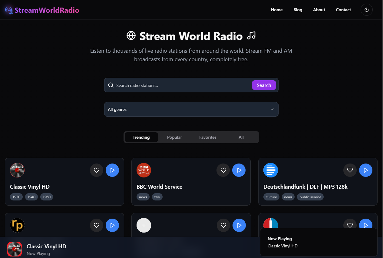 Live global radio stations free online radio stream world radio